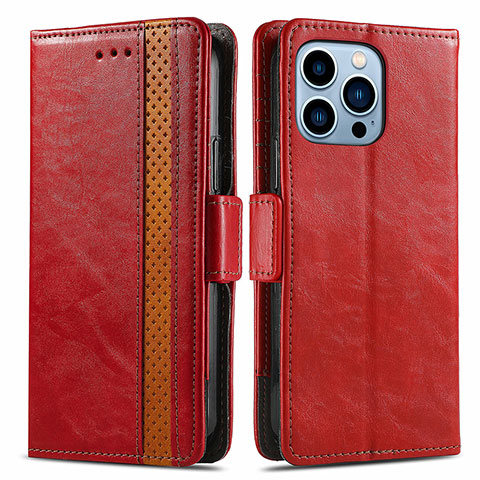 Handytasche Stand Schutzhülle Flip Leder Hülle F03 für Apple iPhone 14 Pro Max Rot