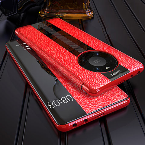 Handytasche Stand Schutzhülle Flip Leder Hülle F05 für Huawei Mate 40 Pro Rot