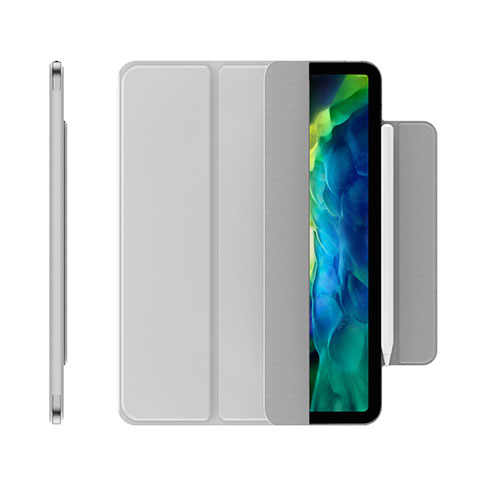 Handytasche Stand Schutzhülle Flip Leder Hülle für Apple iPad Pro 11 (2020) Silber