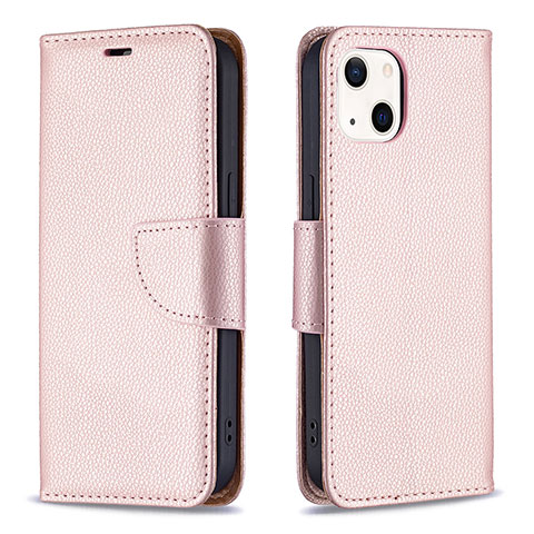 Handytasche Stand Schutzhülle Flip Leder Hülle für Apple iPhone 13 Mini Rosegold