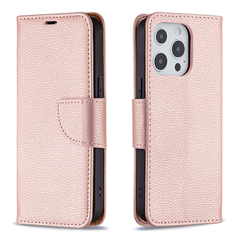 Handytasche Stand Schutzhülle Flip Leder Hülle für Apple iPhone 13 Pro Rosegold