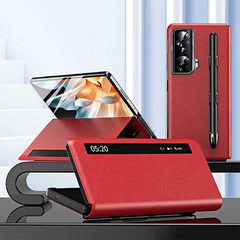 Handytasche Stand Schutzhülle Flip Leder Hülle für Huawei Honor Magic Vs Ultimate 5G Rot