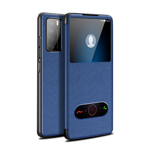 Handytasche Stand Schutzhülle Flip Leder Hülle für Huawei Honor Play4 5G Blau