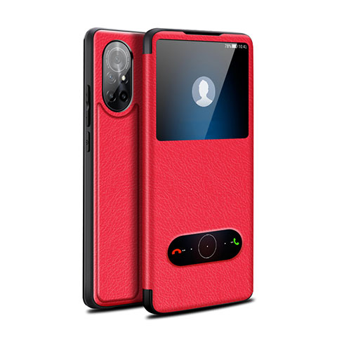 Handytasche Stand Schutzhülle Flip Leder Hülle für Huawei Nova 8 5G Rot