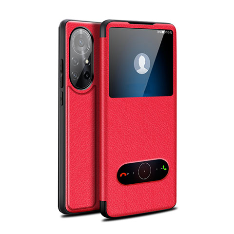 Handytasche Stand Schutzhülle Flip Leder Hülle für Huawei Nova 8 Pro 5G Rot