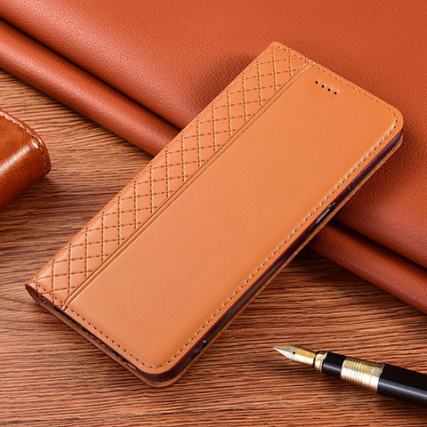 Handytasche Stand Schutzhülle Flip Leder Hülle für Motorola Moto E7 Plus Orange