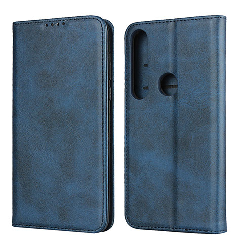 Handytasche Stand Schutzhülle Flip Leder Hülle für Motorola Moto G8 Plus Blau