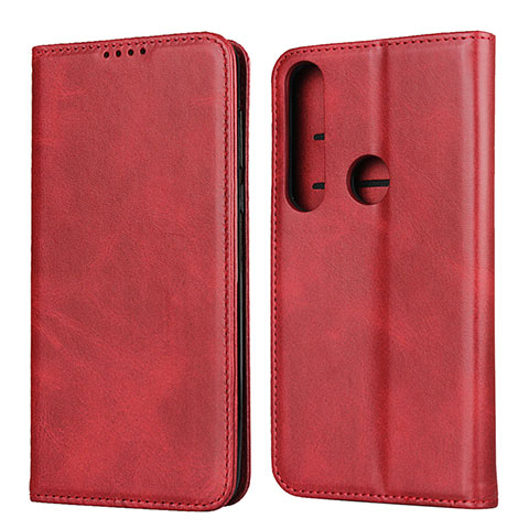 Handytasche Stand Schutzhülle Flip Leder Hülle für Motorola Moto G8 Plus Rot