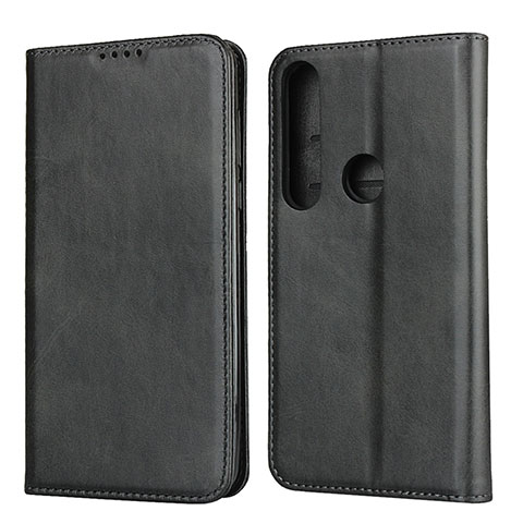 Handytasche Stand Schutzhülle Flip Leder Hülle für Motorola Moto G8 Plus Schwarz