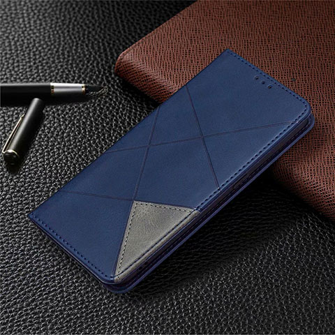 Handytasche Stand Schutzhülle Flip Leder Hülle für Oppo A15 Blau