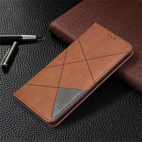 Handytasche Stand Schutzhülle Flip Leder Hülle für Oppo A15 Braun