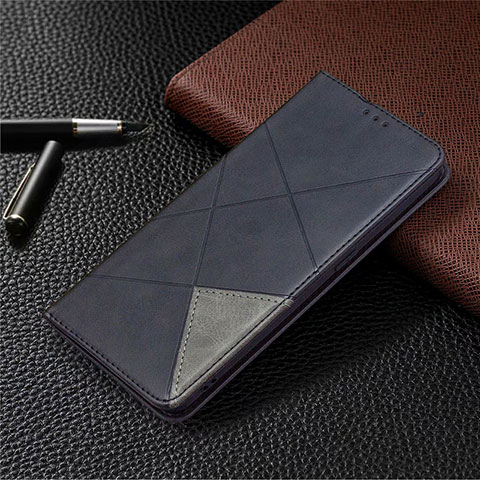 Handytasche Stand Schutzhülle Flip Leder Hülle für Oppo A15 Schwarz