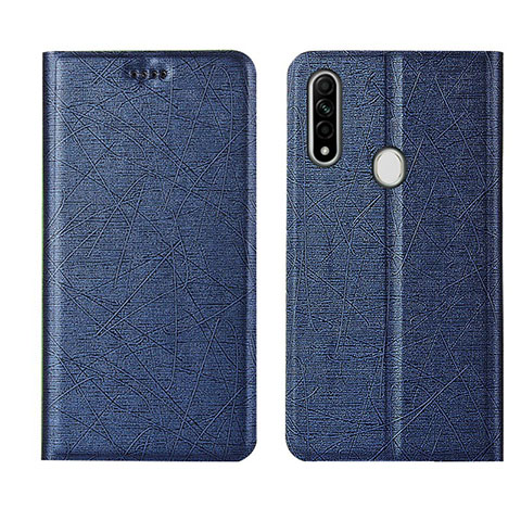 Handytasche Stand Schutzhülle Flip Leder Hülle für Oppo A31 Blau