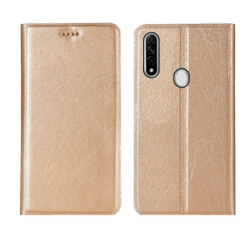 Handytasche Stand Schutzhülle Flip Leder Hülle für Oppo A31 Gold