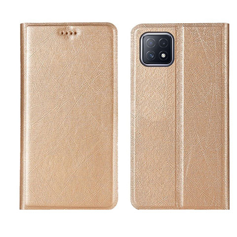 Handytasche Stand Schutzhülle Flip Leder Hülle für Oppo A72 5G Gold