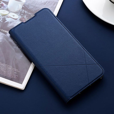 Handytasche Stand Schutzhülle Flip Leder Hülle für Oppo A91 Blau