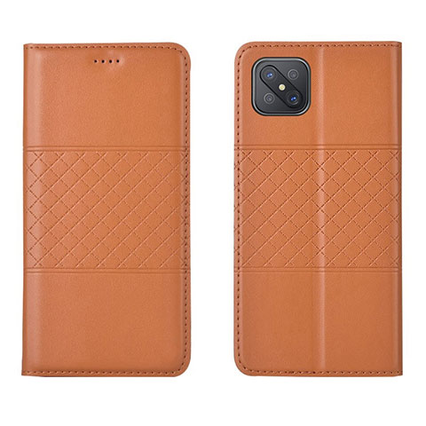 Handytasche Stand Schutzhülle Flip Leder Hülle für Oppo A92s 5G Orange