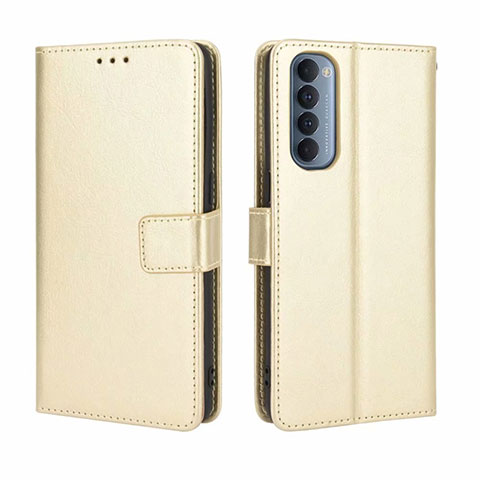 Handytasche Stand Schutzhülle Flip Leder Hülle für Oppo Reno4 Pro 4G Gold