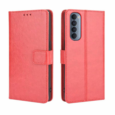 Handytasche Stand Schutzhülle Flip Leder Hülle für Oppo Reno4 Pro 4G Rot