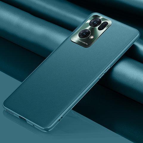 Handytasche Stand Schutzhülle Flip Leder Hülle für Oppo Reno7 Pro 5G Cyan