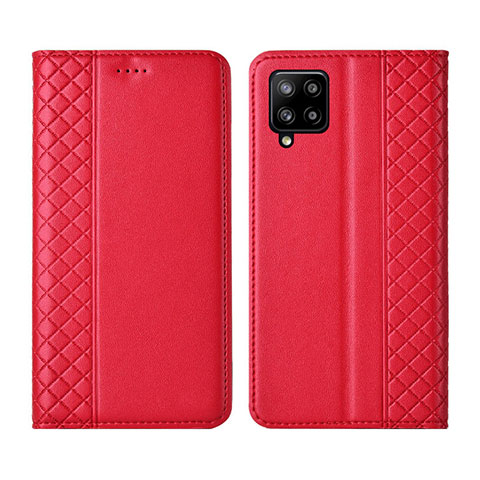 Handytasche Stand Schutzhülle Flip Leder Hülle für Samsung Galaxy A42 5G Rot