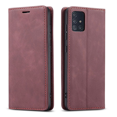 Handytasche Stand Schutzhülle Flip Leder Hülle für Samsung Galaxy A71 5G Fuchsie