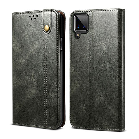 Handytasche Stand Schutzhülle Flip Leder Hülle für Samsung Galaxy M12 Nachtgrün