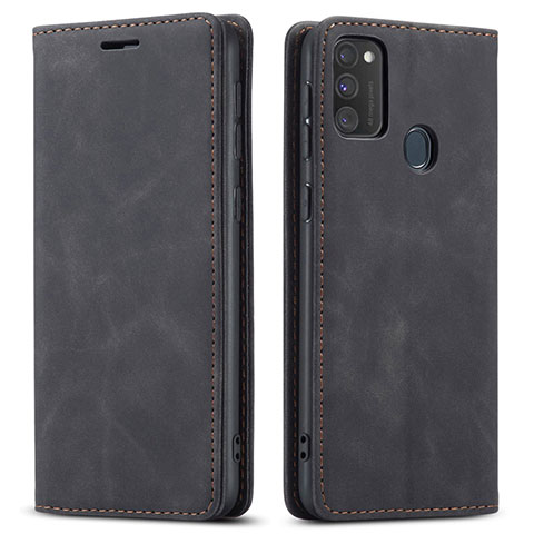 Handytasche Stand Schutzhülle Flip Leder Hülle für Samsung Galaxy M30s Schwarz