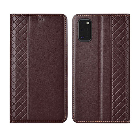 Handytasche Stand Schutzhülle Flip Leder Hülle für Samsung Galaxy M51 Braun