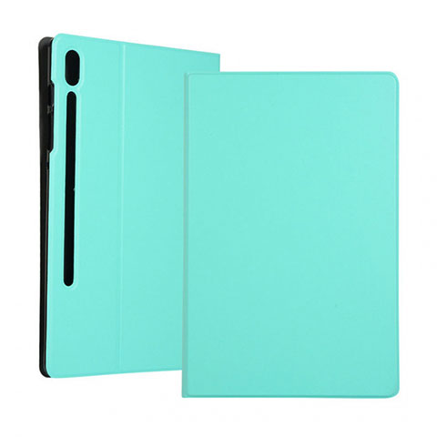 Handytasche Stand Schutzhülle Flip Leder Hülle für Samsung Galaxy Tab S6 10.5 SM-T860 Cyan