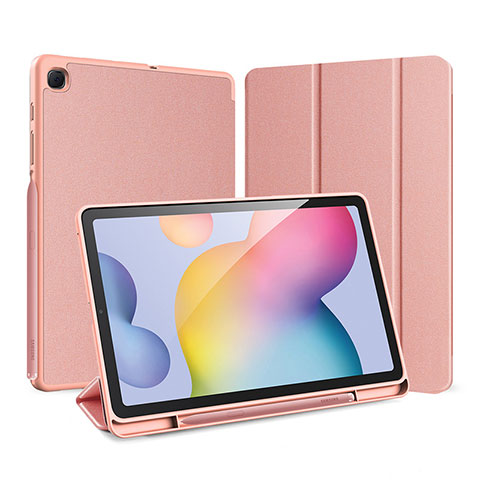 Handytasche Stand Schutzhülle Flip Leder Hülle für Samsung Galaxy Tab S6 Lite 10.4 SM-P610 Rosegold