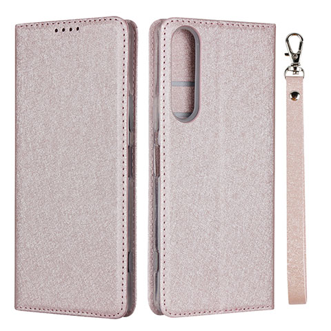 Handytasche Stand Schutzhülle Flip Leder Hülle für Sony Xperia 1 II Rosa