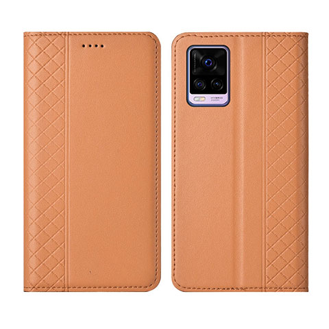 Handytasche Stand Schutzhülle Flip Leder Hülle für Vivo V20 Pro 5G Orange