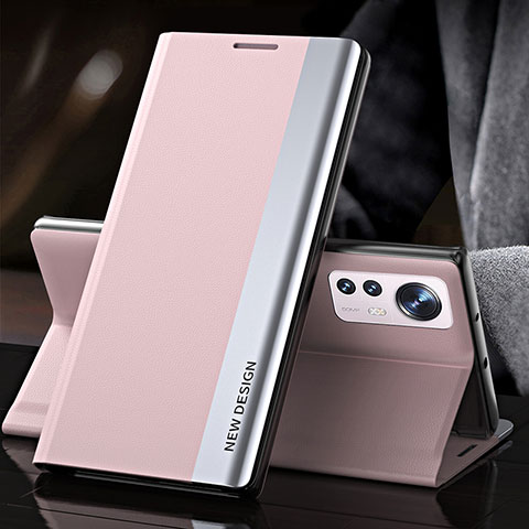 Handytasche Stand Schutzhülle Flip Leder Hülle für Xiaomi Mi 12 Pro 5G Rosa