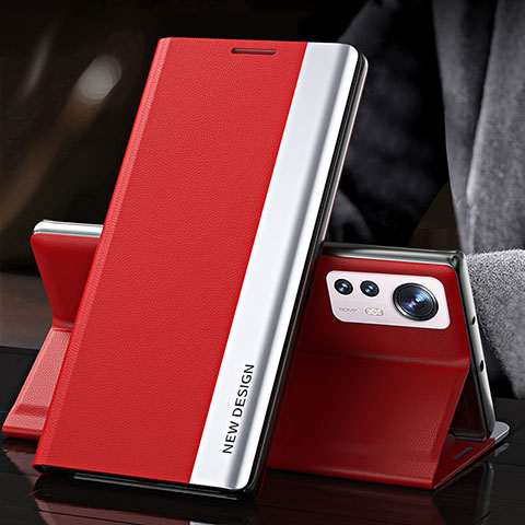 Handytasche Stand Schutzhülle Flip Leder Hülle für Xiaomi Mi 12 Pro 5G Rot