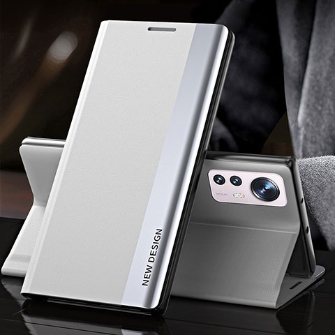 Handytasche Stand Schutzhülle Flip Leder Hülle für Xiaomi Mi 12S 5G Weiß