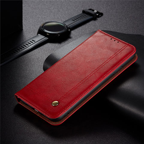 Handytasche Stand Schutzhülle Flip Leder Hülle für Xiaomi Redmi 9 India Rot