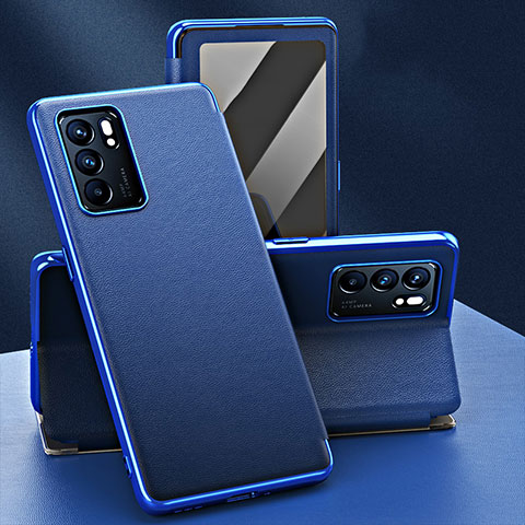 Handytasche Stand Schutzhülle Flip Leder Hülle GS1 für Oppo Reno6 5G Blau