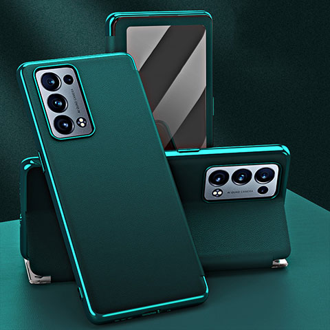 Handytasche Stand Schutzhülle Flip Leder Hülle GS1 für Oppo Reno6 Pro 5G Grün