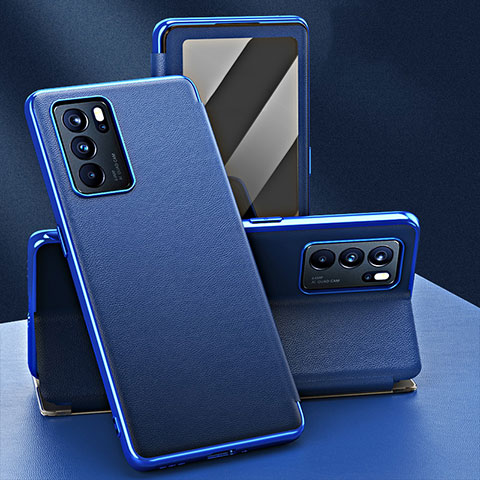 Handytasche Stand Schutzhülle Flip Leder Hülle GS1 für Oppo Reno6 Pro 5G India Blau