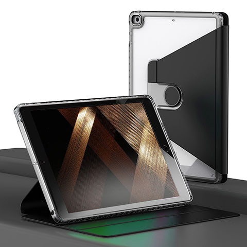 Handytasche Stand Schutzhülle Flip Leder Hülle H01 für Apple iPad 10.2 (2019) Schwarz