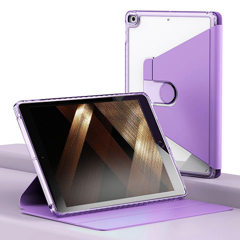 Handytasche Stand Schutzhülle Flip Leder Hülle H01 für Apple iPad 10.2 (2020) Helles Lila