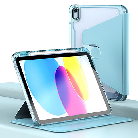 Handytasche Stand Schutzhülle Flip Leder Hülle H01 für Apple iPad 10.9 (2022) Hellblau