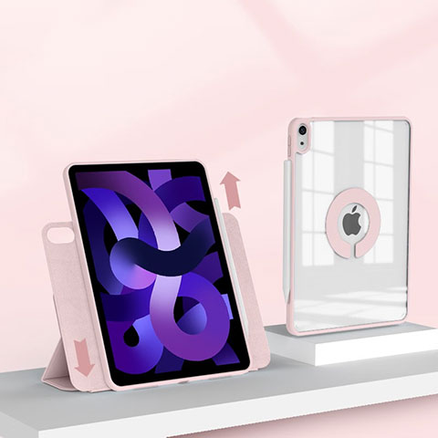 Handytasche Stand Schutzhülle Flip Leder Hülle H01 für Apple iPad Air 4 10.9 (2020) Rosegold