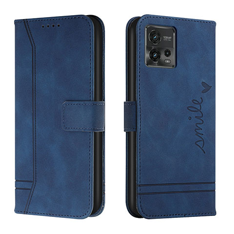 Handytasche Stand Schutzhülle Flip Leder Hülle H01X für Motorola Moto G72 Blau