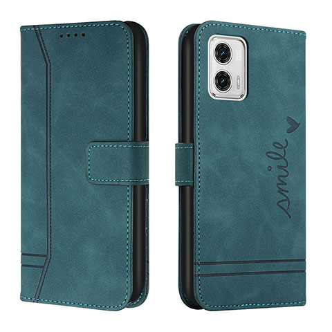 Handytasche Stand Schutzhülle Flip Leder Hülle H01X für Motorola Moto G73 5G Grün