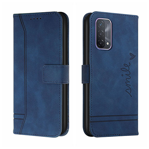 Handytasche Stand Schutzhülle Flip Leder Hülle H01X für Oppo A95 4G Blau