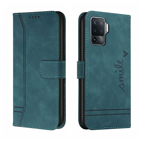 Handytasche Stand Schutzhülle Flip Leder Hülle H01X für Oppo F19 Pro Grün