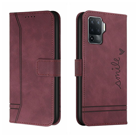 Handytasche Stand Schutzhülle Flip Leder Hülle H01X für Oppo F19 Pro Rot