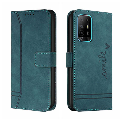 Handytasche Stand Schutzhülle Flip Leder Hülle H01X für Oppo Reno5 Z 5G Grün